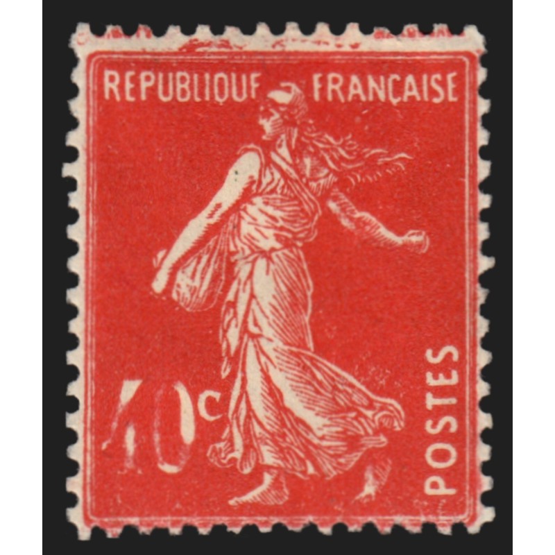 n°194, variété "faciale partiellement absente", 40c vermillon, neuf * - TB