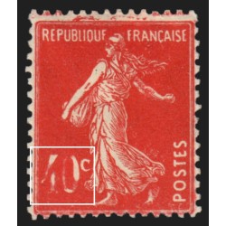 n°194, variété "faciale partiellement absente", 40c vermillon, neuf * - TB