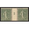 n°198, paire millésimé 5, Semeuse lignée 50c olive, neuf ** sans charnière - TB
