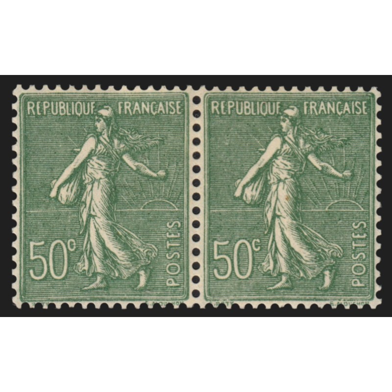 n°198b, variété "c fermé 50°" tenant à normal, neuf * infime trace de ch.