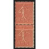n°199o, variété "impression sur raccord", Semeuse lignée 50c rouge, neufs **/*