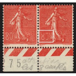 n°203a, variété "8c au lieu de 80c" tenant à normal, 80c rouge, neufs ** - TB