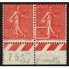 n°203a, variété "8c au lieu de 80c" tenant à normal, 80c rouge, neufs ** - TB