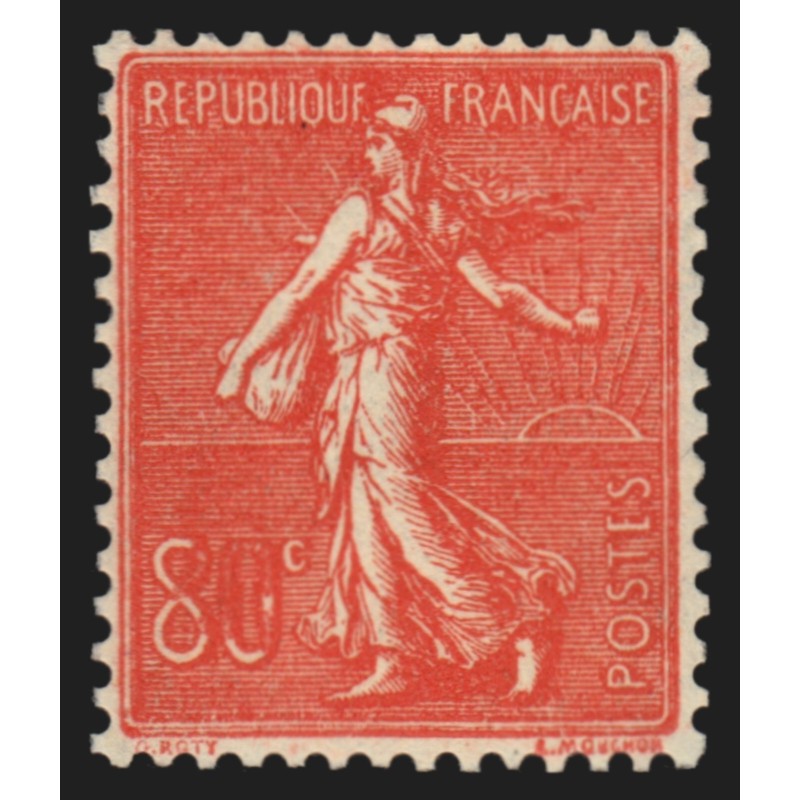 n°203a, variété "8c au lieu de 80c", Semeuse lignée 80c rouge, neuf ** - TB