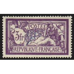 n°206c, variété "centre déplacé", Merson 3fr violet et bleu, neuf * - SUPERBE