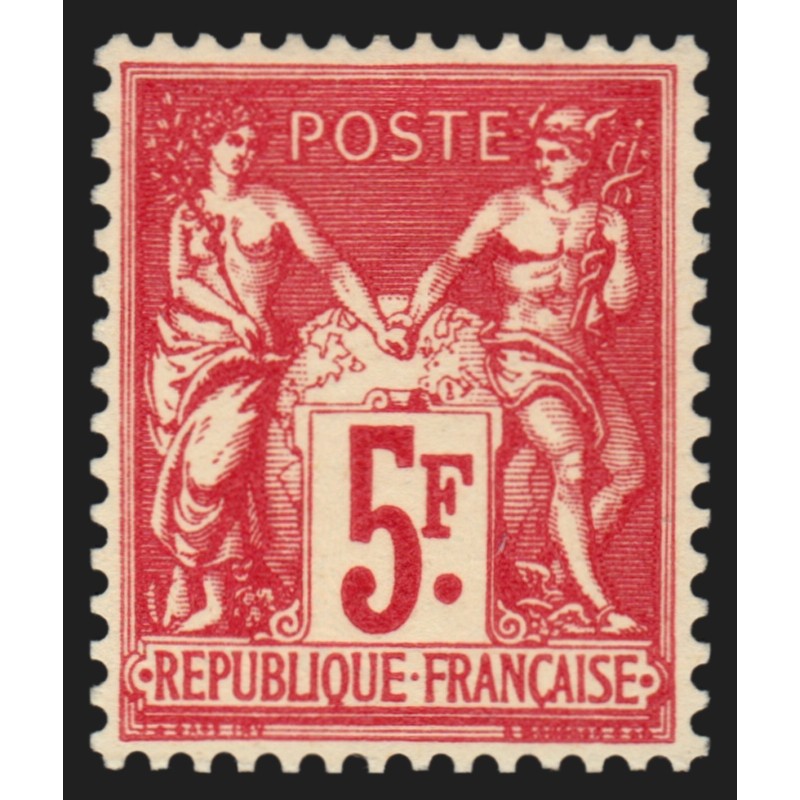n°216, Exposition Paris 1925, Sage 5fr carmin, neuf * infime trace de ch. - TB