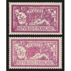 n°240, variété "centre déplacé et très pâle" + normal, neufs * trace de ch. TB