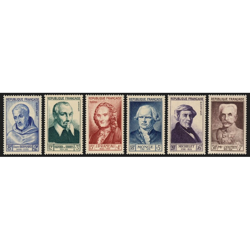 n°945/950, série complète, Célébrités 1953, neufs ** sans charnière - TB