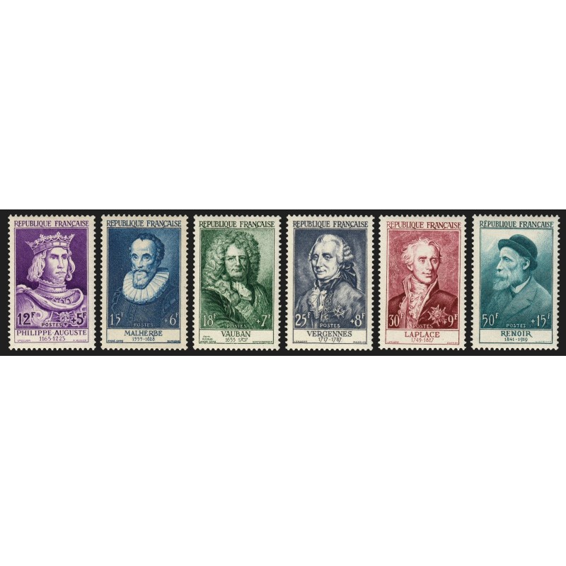 n°1027/1032, série complète Renoir 1955, neufs ** sans charnière - TB