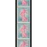 n°1233a, bande de 11 issue de roulettes, Semeuse de Piel, Type II, neufs ** SUP