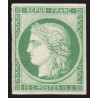 n°2, Cérès 1849, 15c vert, essai dans la couleur, papier carton, neuf (*) - TB