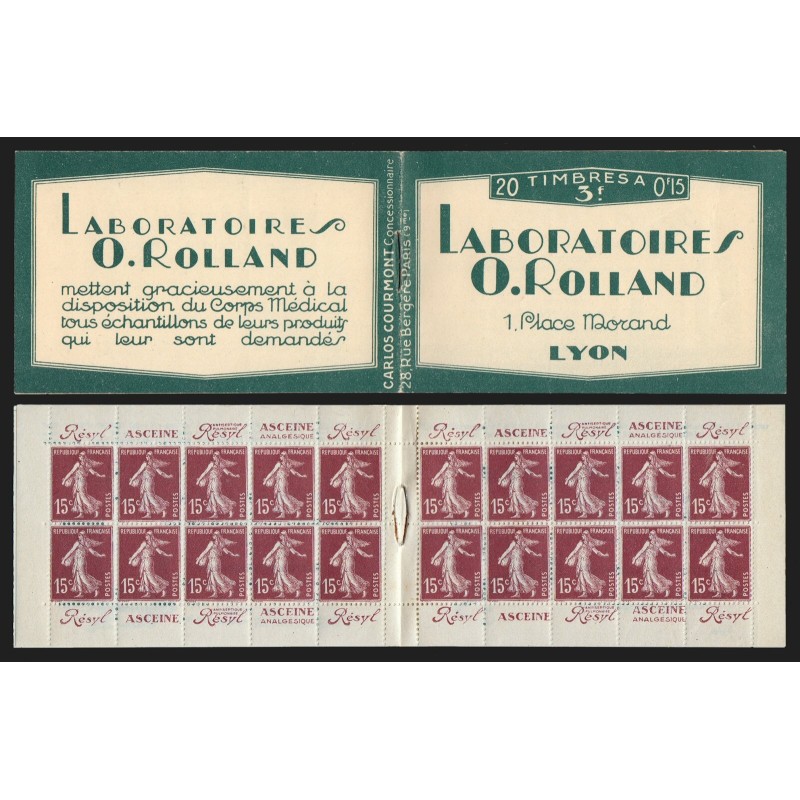 n°189-C2, Carnet Laboratoires Rolland, neuf ** sans charnière, signé CALVES