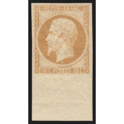 n°9e, Présidence, réimpression de 1862, 10c bistre, neuf * , Certificat ROUMET