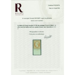 n°19b, 1c MORDORÉ, neuf ** sans charnière, Certificat ROUMET - SUPERBE