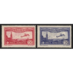 Poste Aérienne n°5/6, Avion survolant Marseille, neufs ** sans charnière - TB