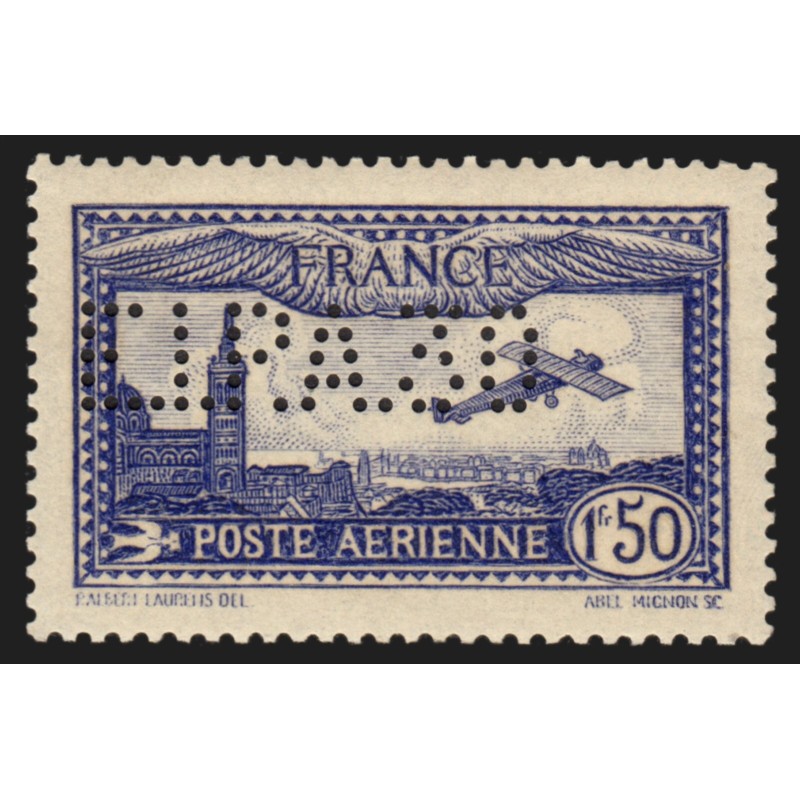 Poste Aérienne n°6c, Perforé EIPA30, 1f50 outremer, neuf ** signé CALVES - SUP