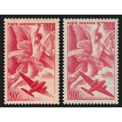 Poste Aérienne n°17, variété "aile droite de l'avion effacée", neufs ** - SUP