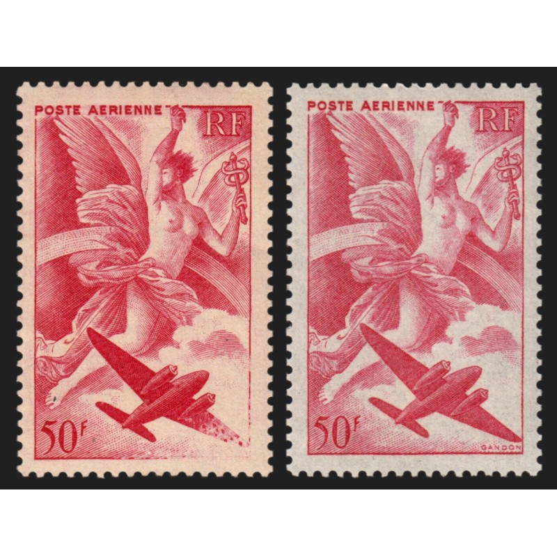 Poste Aérienne n°17, variété "aile droite de l'avion effacée", neufs ** - SUP