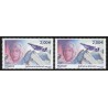 Poste Aérienne n°68/68b, variété "avion touchant la montagne", neufs ** SUPERBE
