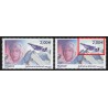 Poste Aérienne n°68/68b, variété "avion touchant la montagne", neufs ** SUPERBE