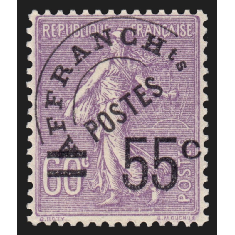 Préoblitérés n°47, Semeuse 55c sur 60c violet, neuf ** sans charnière - SUPERBE