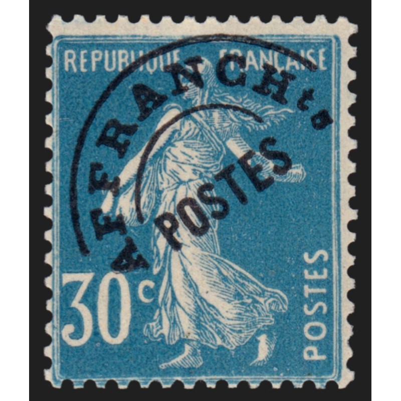 Préoblitérés n°60, Semeuse 30c bleu, neuf ** sans charnière, signé CALVES - TB
