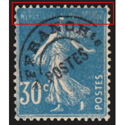 Préoblitérés n°60, variété surencrage, Semeuse 30c bleu, oblitéré - TB