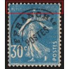 Préoblitérés n°60, variété surencrage, Semeuse 30c bleu, oblitéré - TB