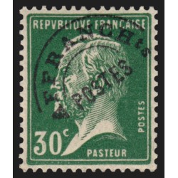 Préoblitérés n°66b, variété "T surélevé", Pasteur 30c vert, neuf ** - SUPERBE