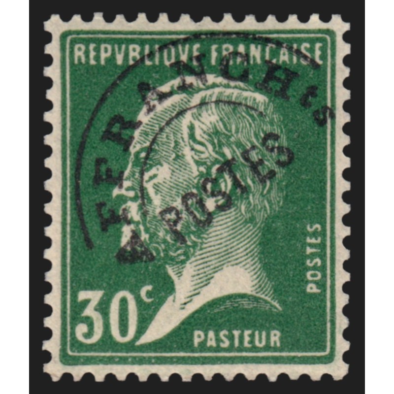 Préoblitérés n°66b, variété "T surélevé", Pasteur 30c vert, neuf ** - SUPERBE
