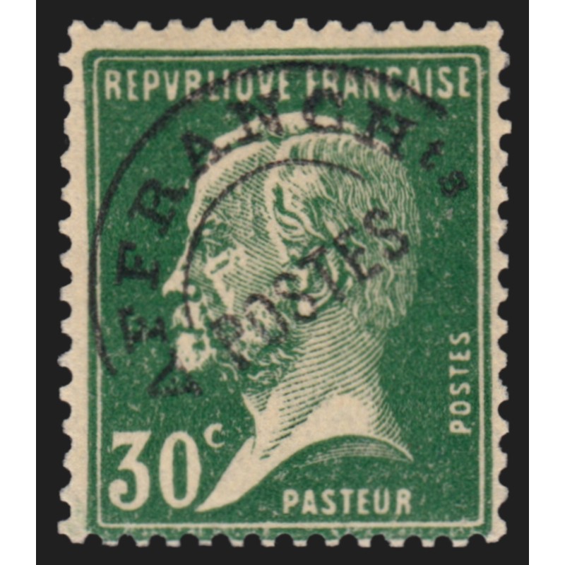 Préoblitérés n°66, variété "surcharge usée", Pasteur 30c vert, neuf ** - TB