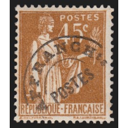 Préoblitérés n°71b, variété "T surélevé", Paix 45c bistre, neuf ** - TB