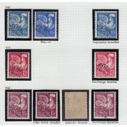 Préoblitérés 1953/1969, Yvert n°106/129, collection spécialisée neufs ** - TB