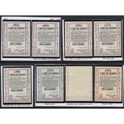 n°1408, Appel de 18 juin 1940, lot de 7 variétés, neufs ** sans charnière - TB