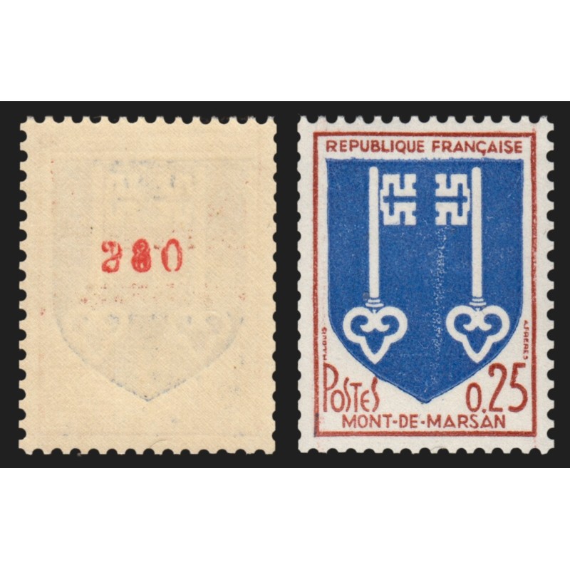 n°1469a, numéro rouge au verso, Mont-de-Marsan, neuf ** sans charnière - TB