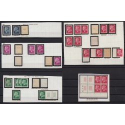 n°1535/1536B, Marianne de Cheffer, avec nuances, numéros rouge, variétés ** TB