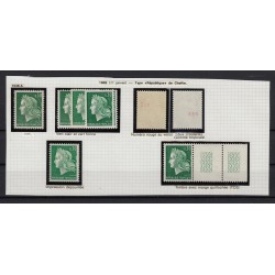 n°1535/1536B, Marianne de Cheffer, avec nuances, numéros rouge, variétés ** TB