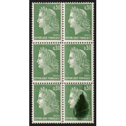 n°1611, variété "surencrage/maculé", Marianne de Cheffer, neufs ** - SUPERBE
