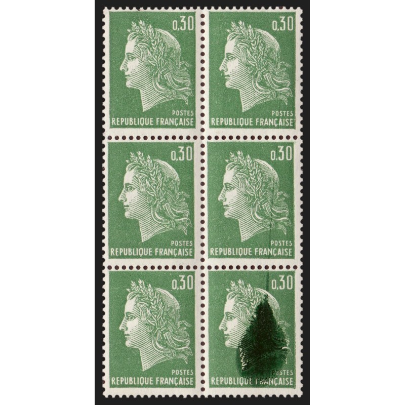 n°1611, variété "surencrage/maculé", Marianne de Cheffer, neufs ** - SUPERBE