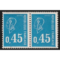 n°1663, variété "sans œil" tenant à normal, Becquet 45c bleu, neufs ** SUPERBE