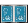 n°1663, variété "sans œil" tenant à normal, Becquet 45c bleu, neufs ** SUPERBE