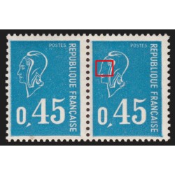 n°1663, variété "sans œil" tenant à normal, Becquet 45c bleu, neufs ** SUPERBE
