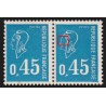 n°1663, variété "sans œil" tenant à normal, Becquet 45c bleu, neufs ** SUPERBE