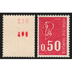 n°1664b, variété "double numéro rouge au verso", Marianne Becquet, neuf **