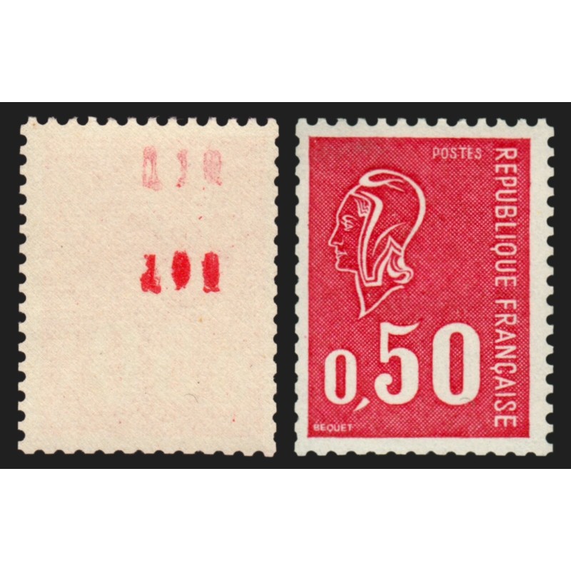 n°1664b, variété "double numéro rouge au verso", Marianne Becquet, neuf **