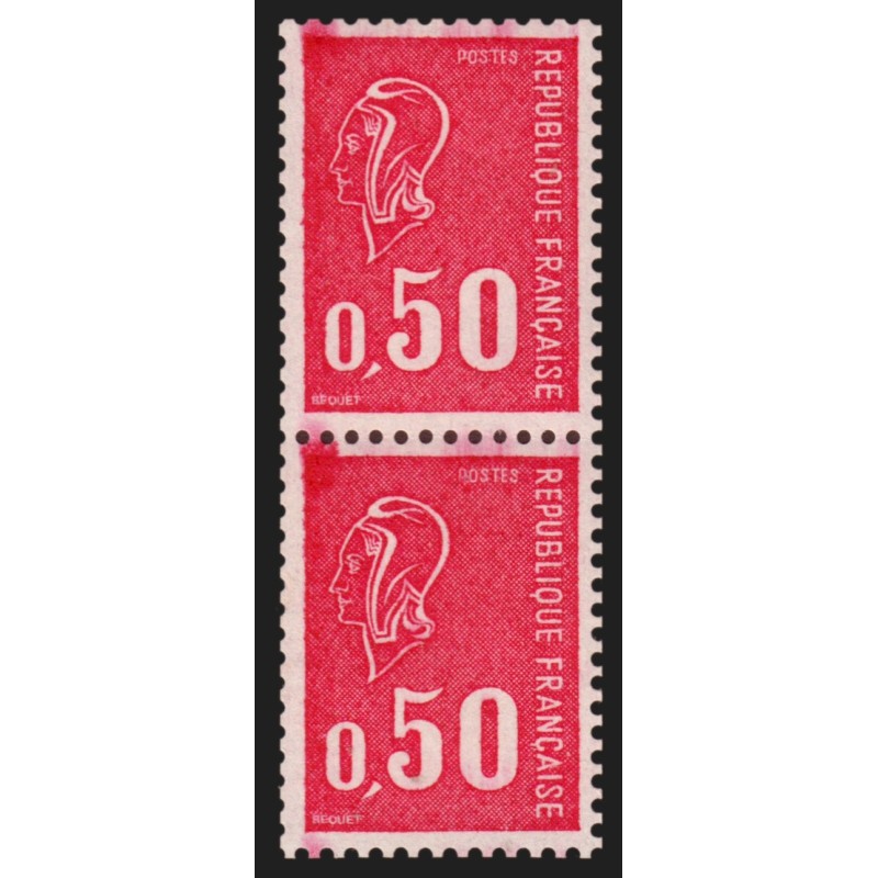 n°1664, variété "essuyage/surencrage", Marianne Becquet, 50c carmin, neuf **