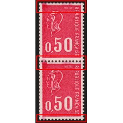 n°1664, variété "essuyage/surencrage", Marianne Becquet, 50c carmin, neuf **