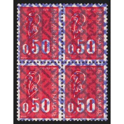 n°1664, annulation des rebuts en bleu, Marianne de Becquet 50c carmin, neuf **