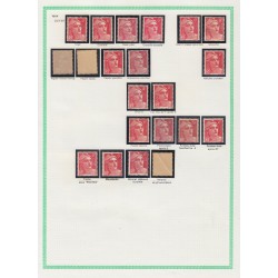 Marianne de Gandon 1945, Collection spécialisée Yvert n°712/733, neufs ** - TB