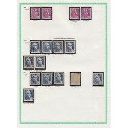 Marianne de Gandon 1945, Collection spécialisée Yvert n°712/733, neufs ** - TB
